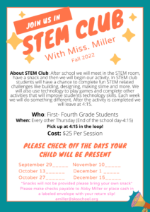 Stem club fall 2022 poster